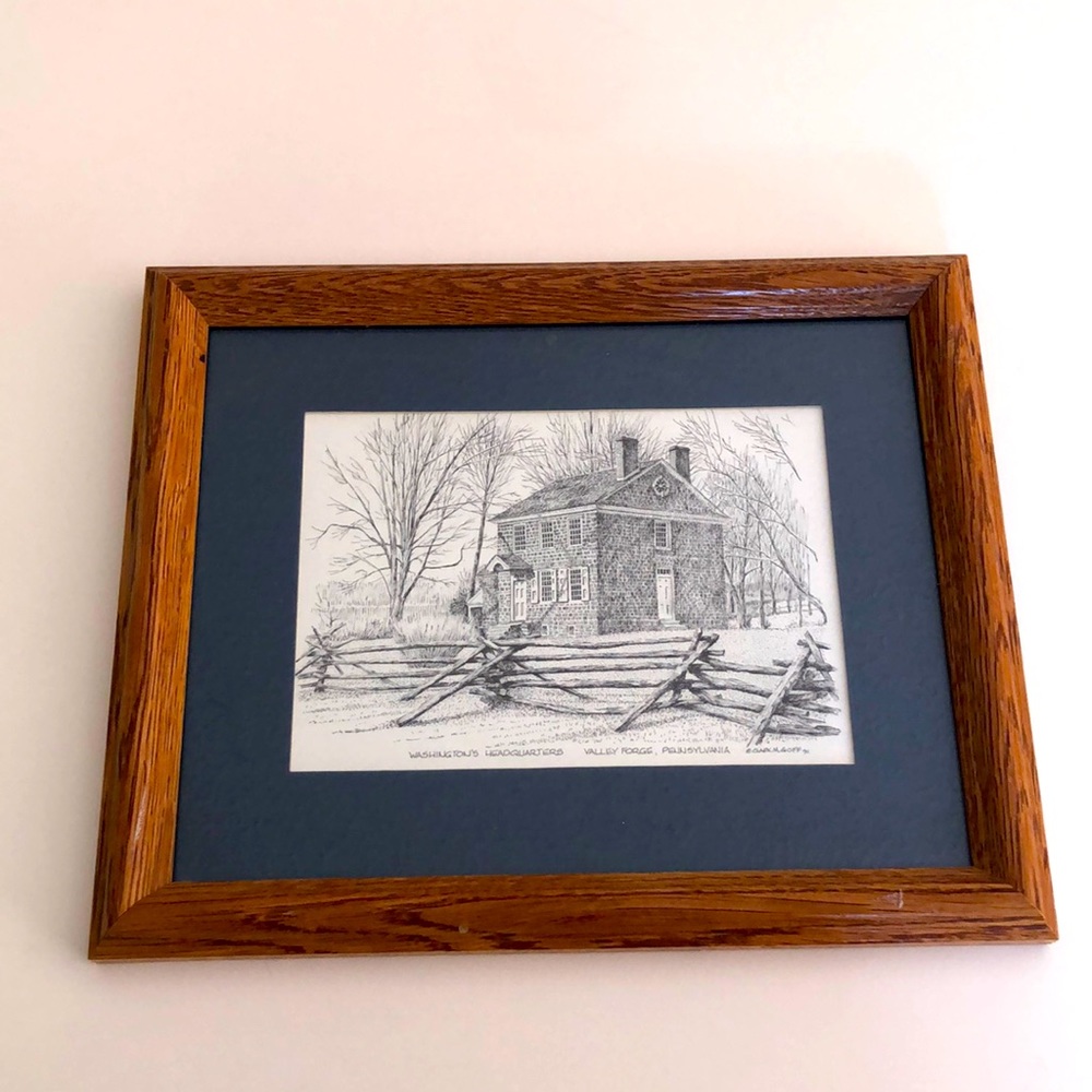 Goff Print Signed Framed of Washingtons Headquarters
